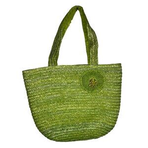 Bratz Summer Lime Green Woven Straw Tote Bag Summer‎ Vacationcore Beach